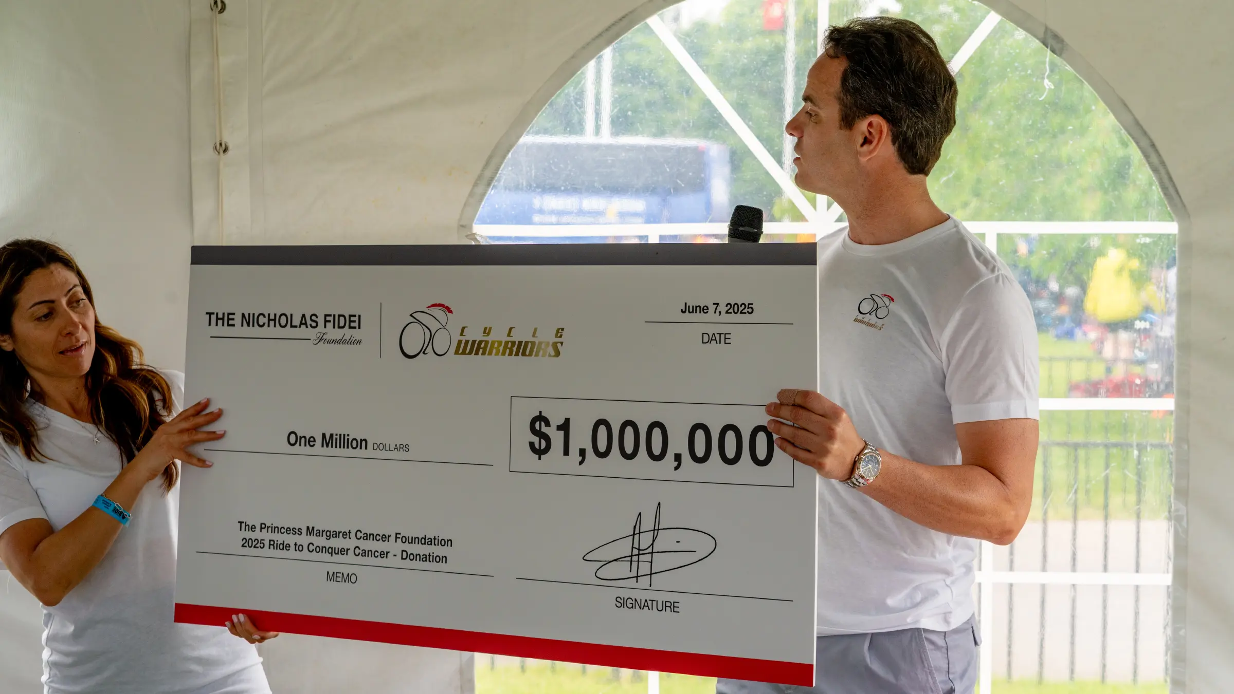 Cycle Warriors Awarding a $1,000,000 Checque to the Princess Margaret Cancer Centre
